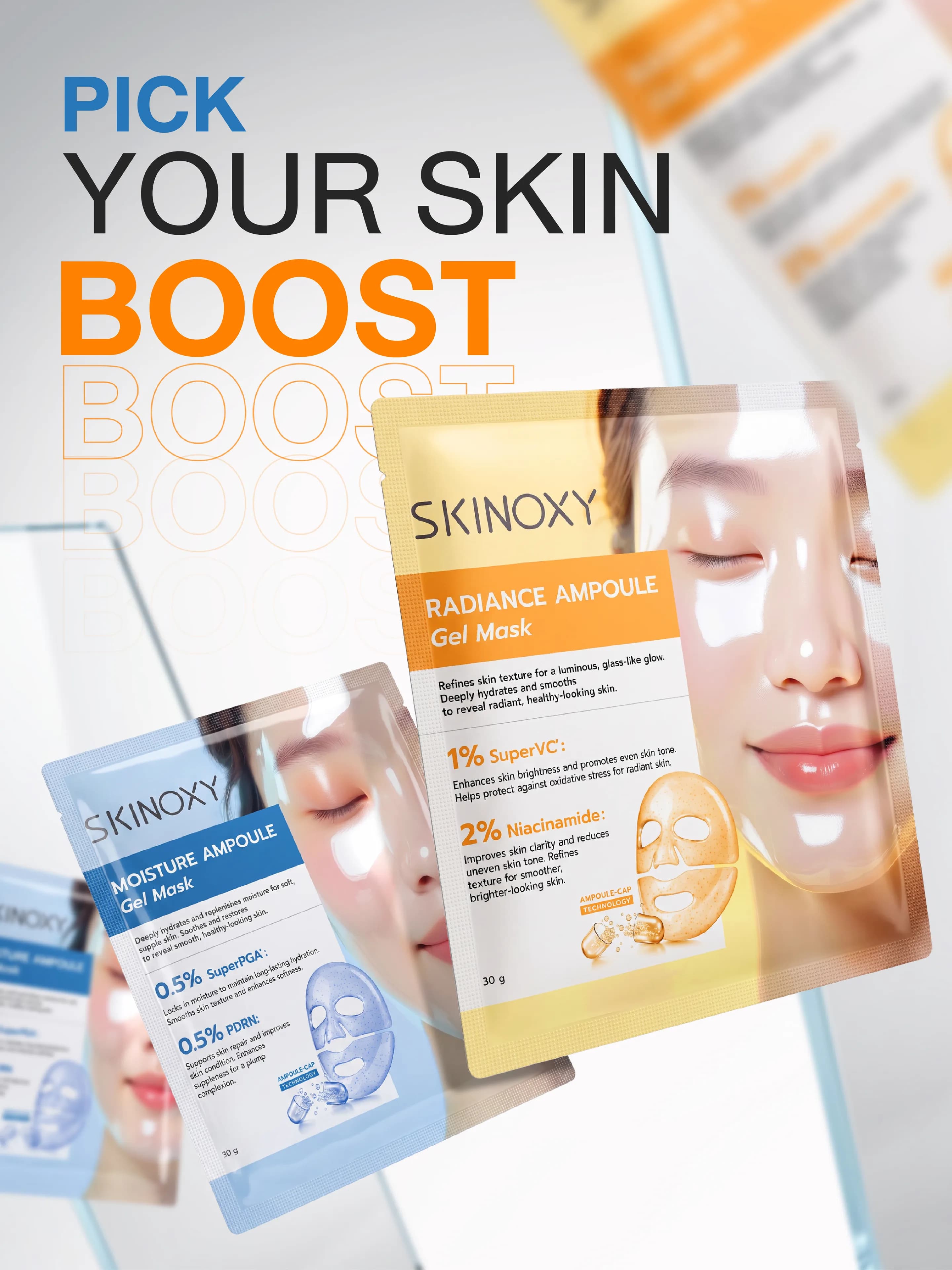 SKINOXY MOISTURE AMPOULE GEL MASK